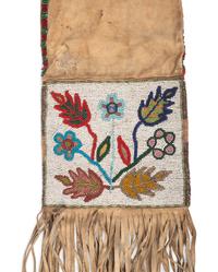 Cree Beaded Hide Tobacco Bag