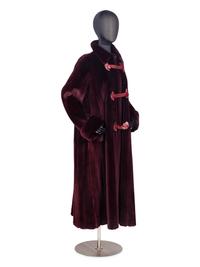 Valentino Burgundy Sheared Mink Coat