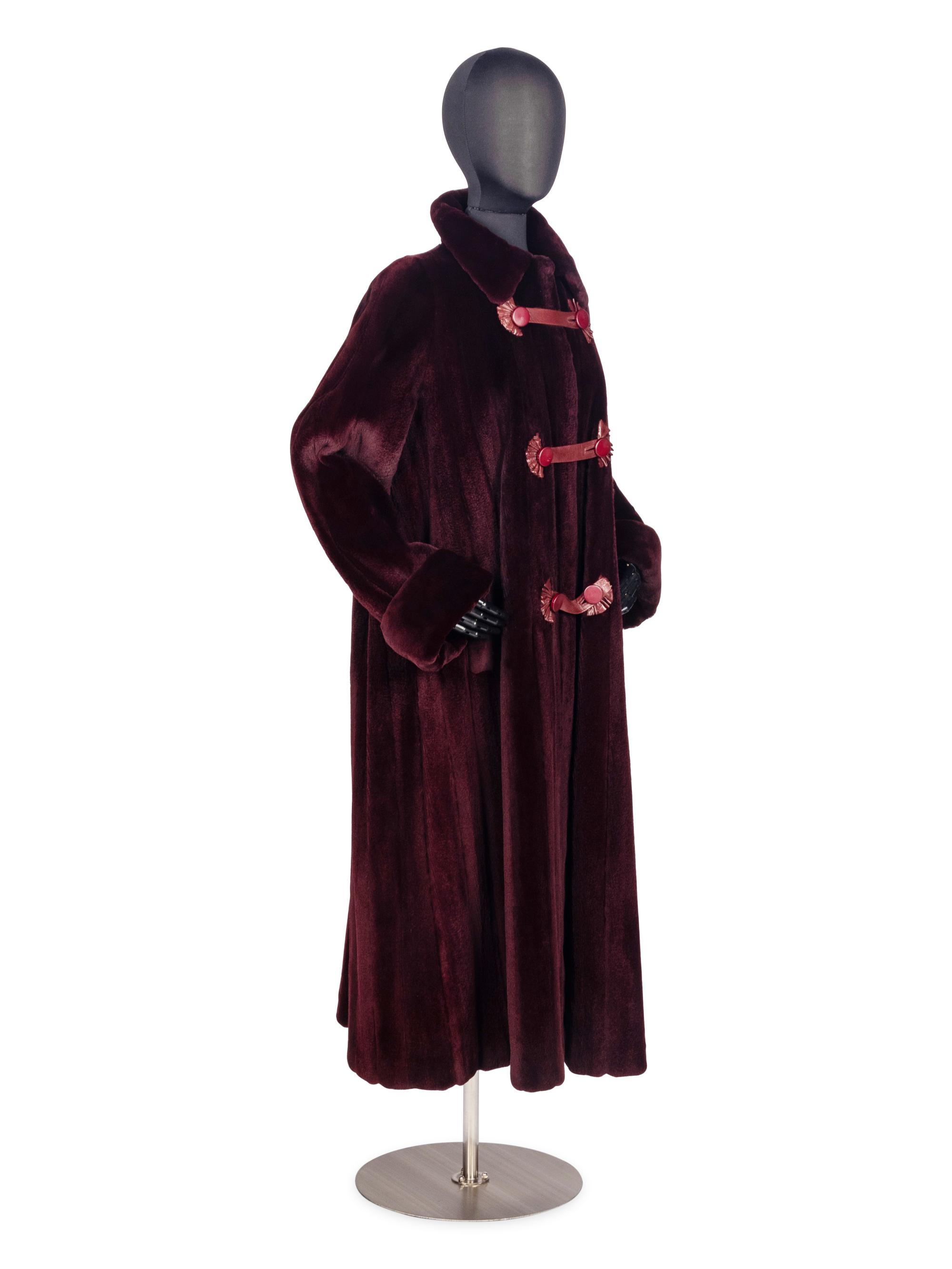 Valentino Burgundy Sheared Mink Coat