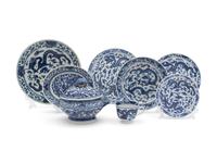 A Set of Chinese Blue and White Porcelain Dinnerware — 20TH CENTURY