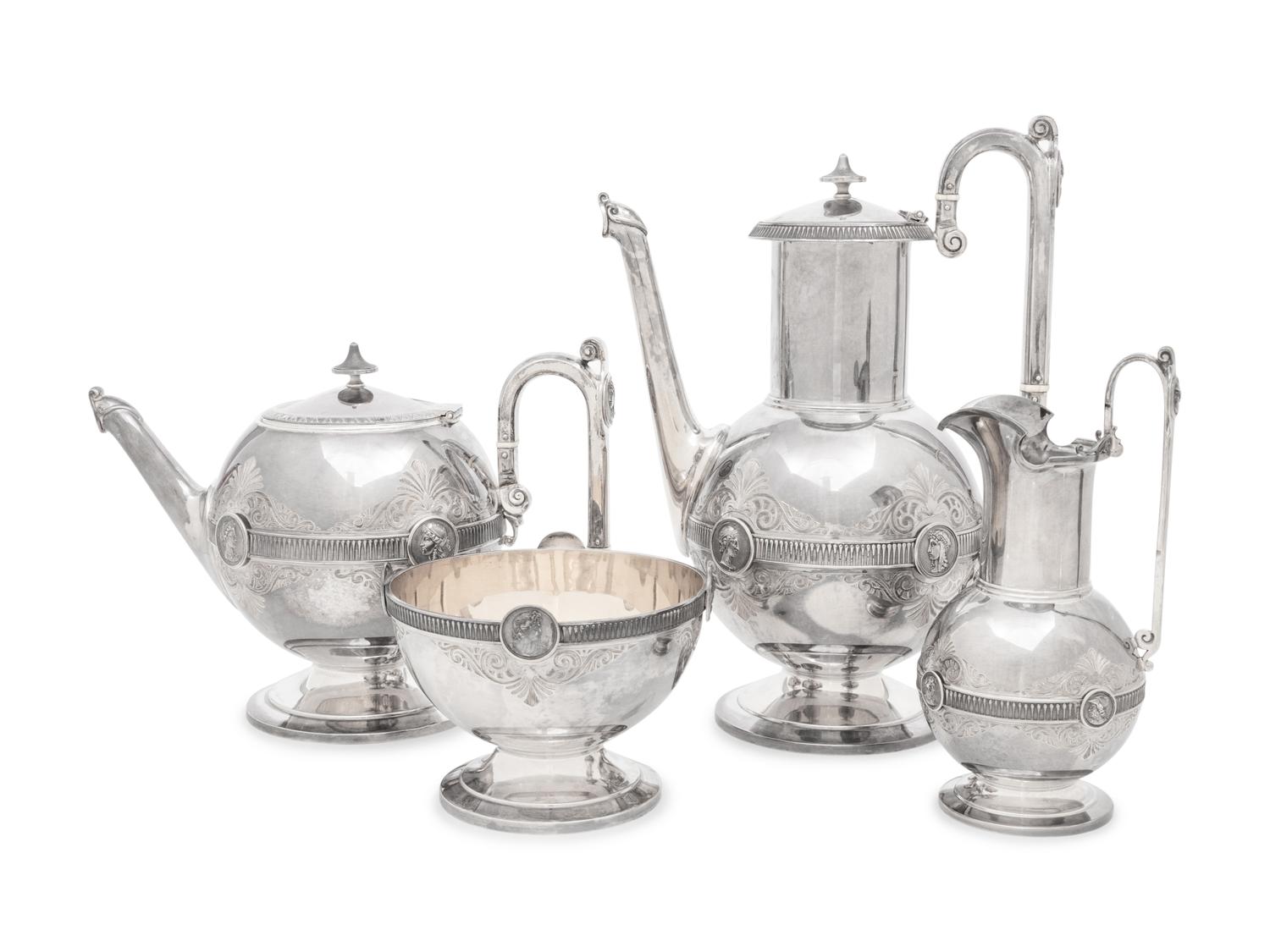 A Gorham Silver Four-Piece Tea and Coffee Service