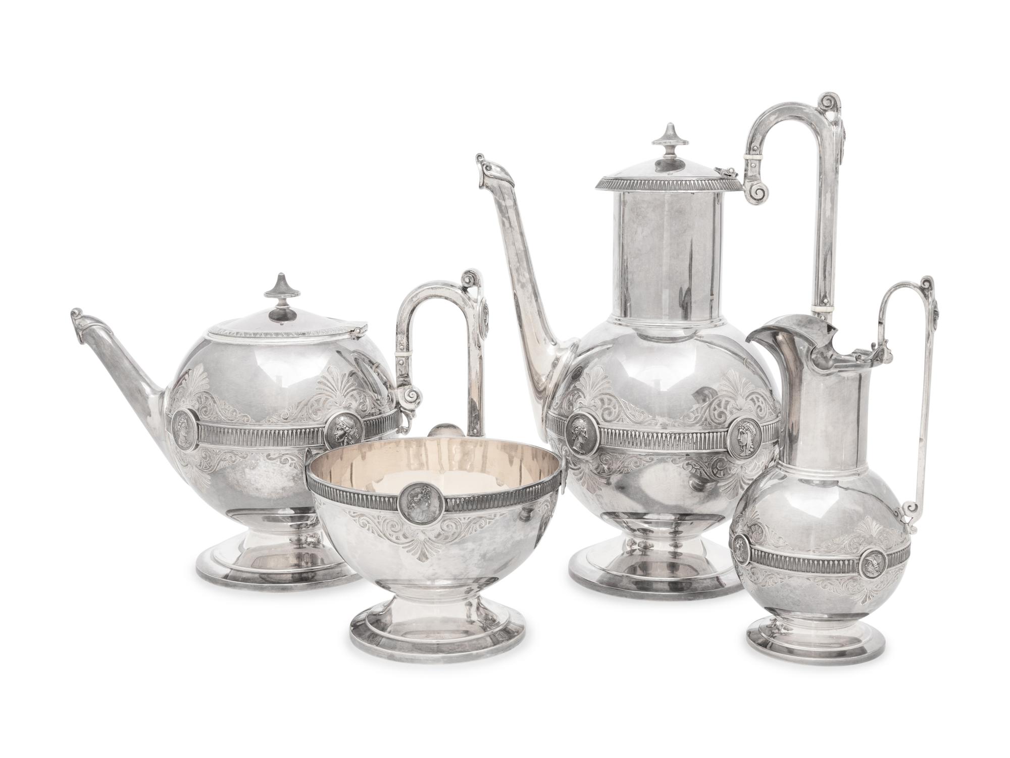 A Gorham Silver Four-Piece Tea and Coffee Service