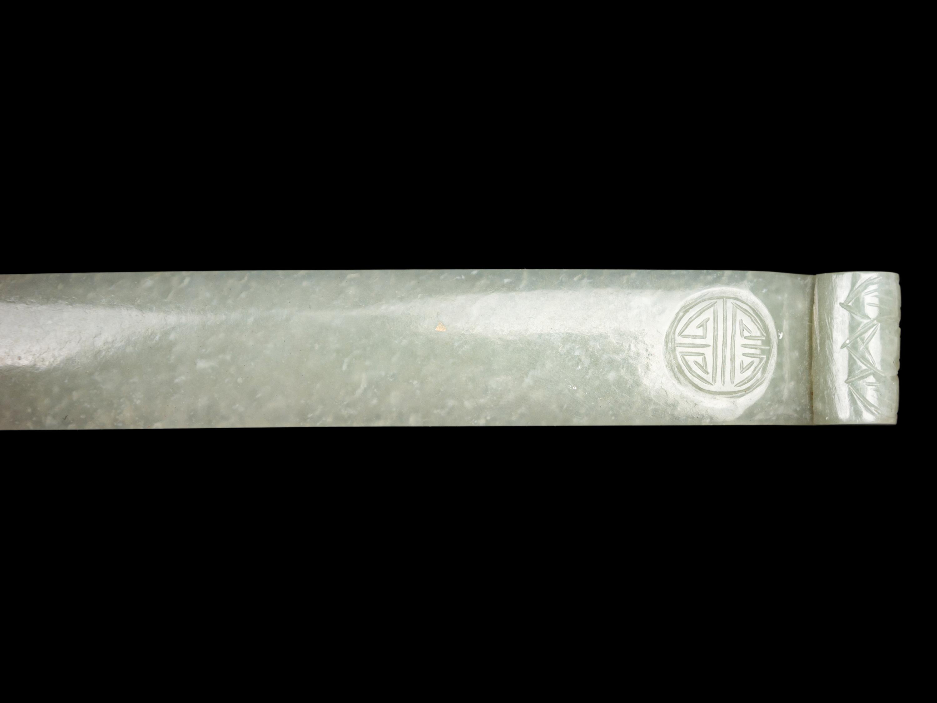 Two Chinese Celadon Jade Hairpins