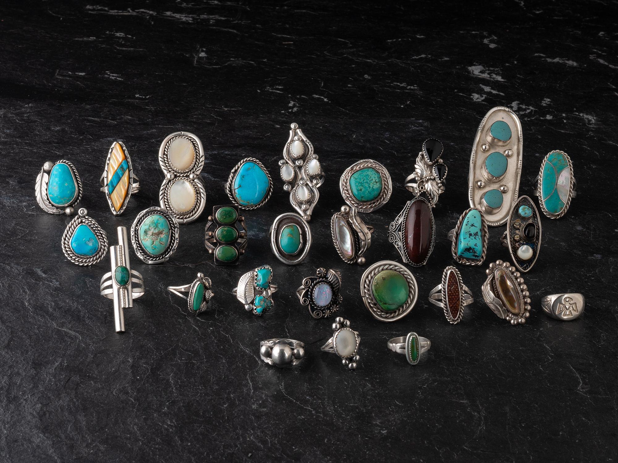 Navajo, Zuni, Mexican, and Southwestern-style Rings
