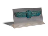 An Egyptian Faience Winged Scarab