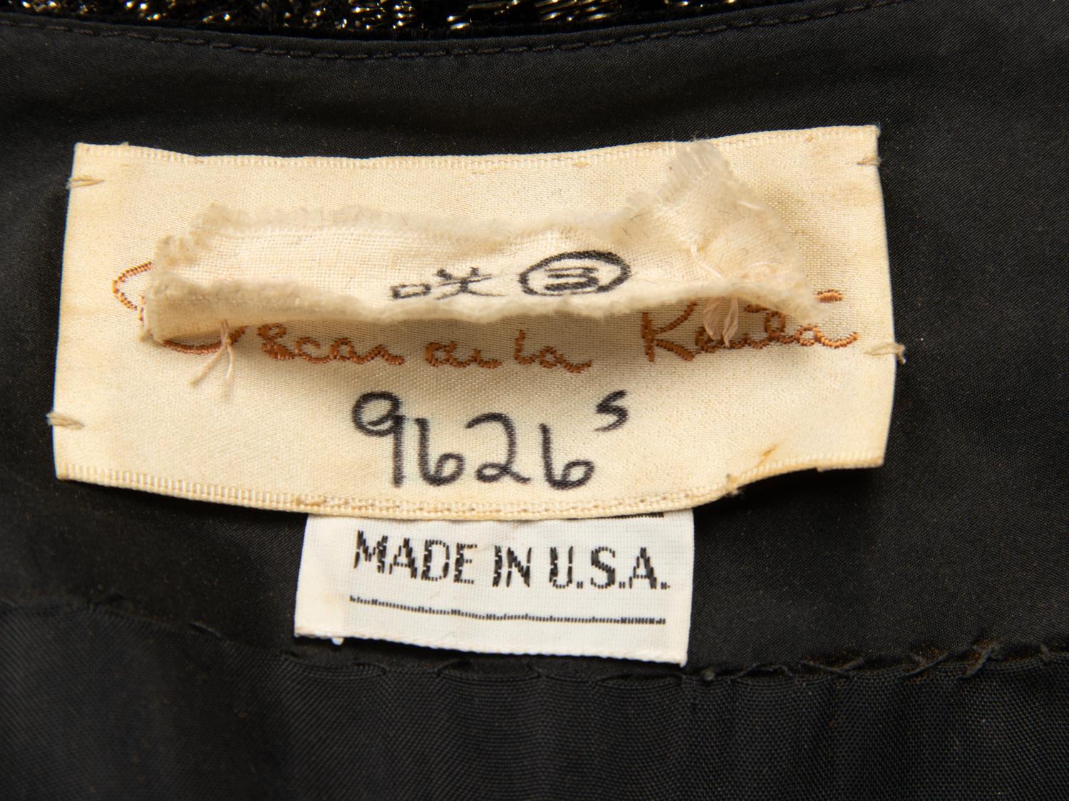 Oscar de la Renta, Velvet & Gold Lace Dress, 1980s Runway Sample