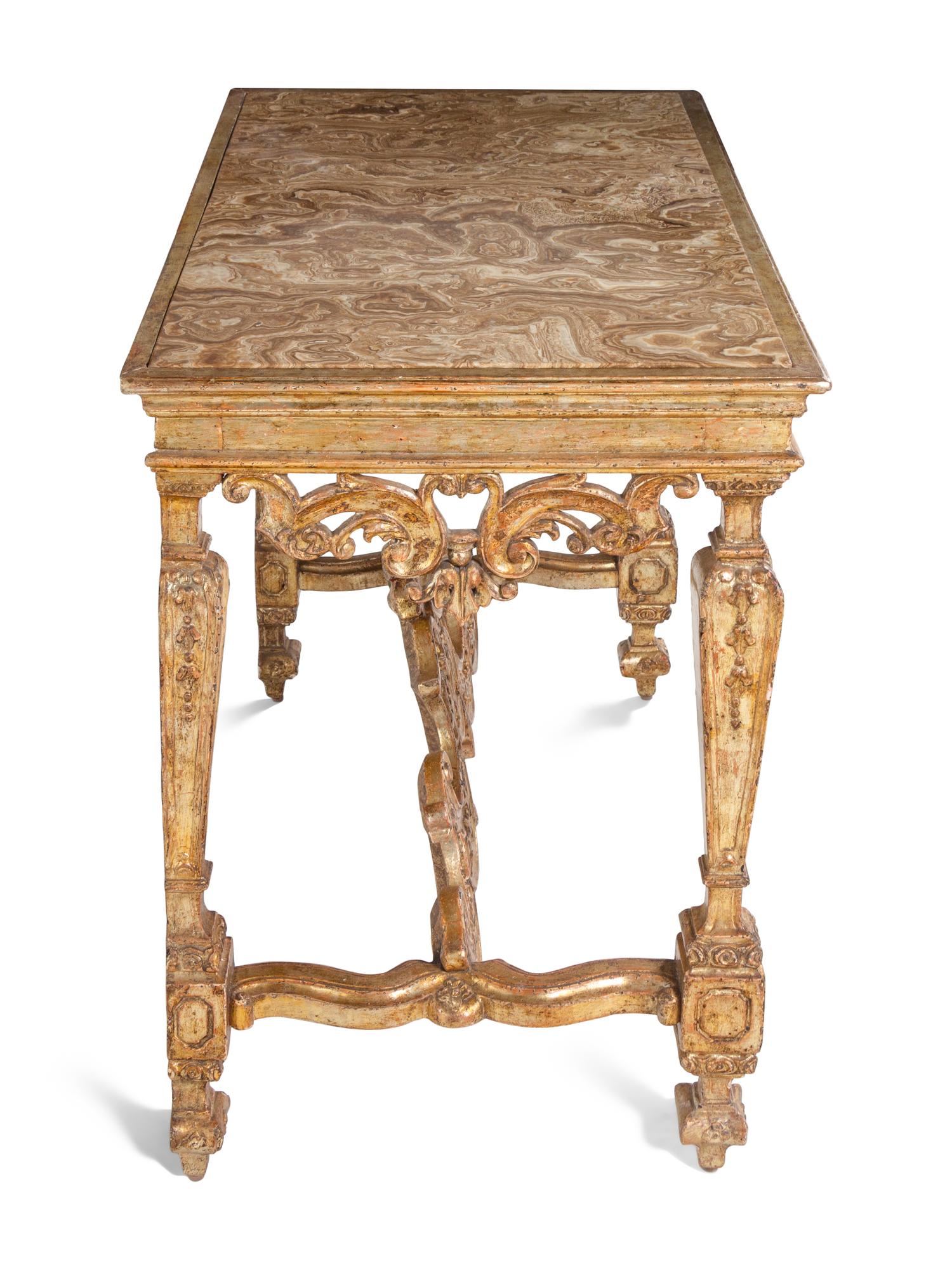 An Italian Baroque Mecca Onyx-Top Console Table
