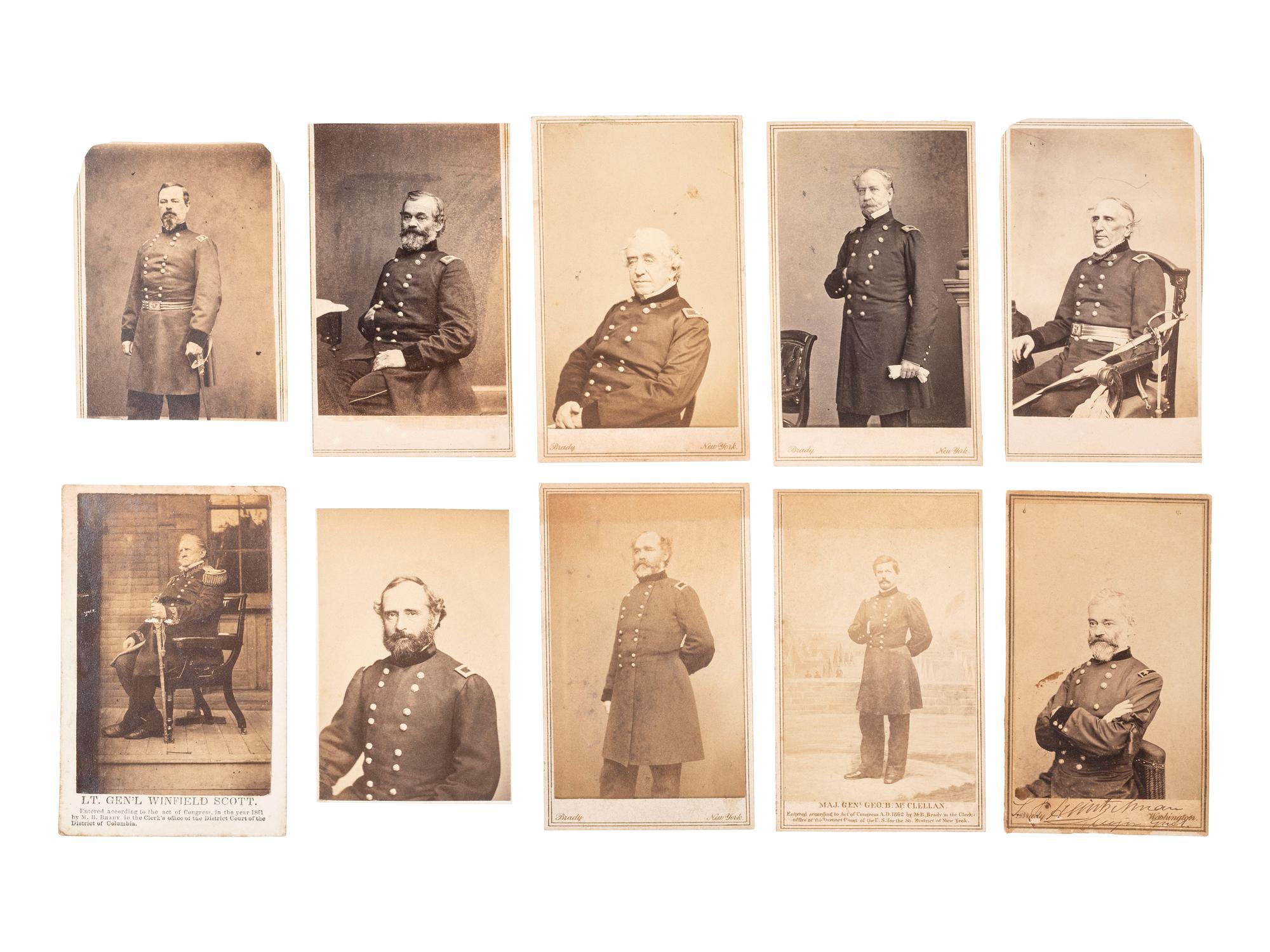 [CIVIL WAR - ARMY OF POTOMAC]. A group of 18 CDVS of Union generals, incl. Heintzelman (autographed), Meigs, McDowell, & Prince.