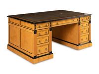 A Russian Neoclassical Style Birch and Parcel Ebonized Partner's Desk