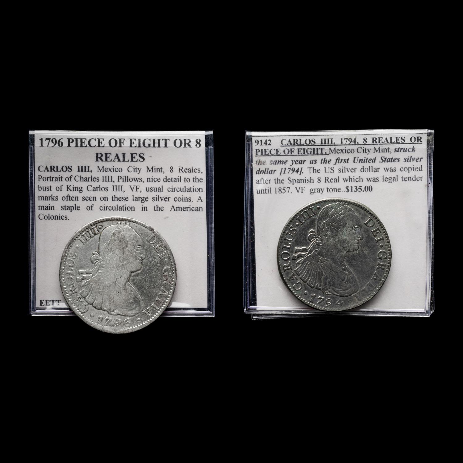 [SPANISH EMPIRE] Two Charles IV 8 Reales Silver Coins