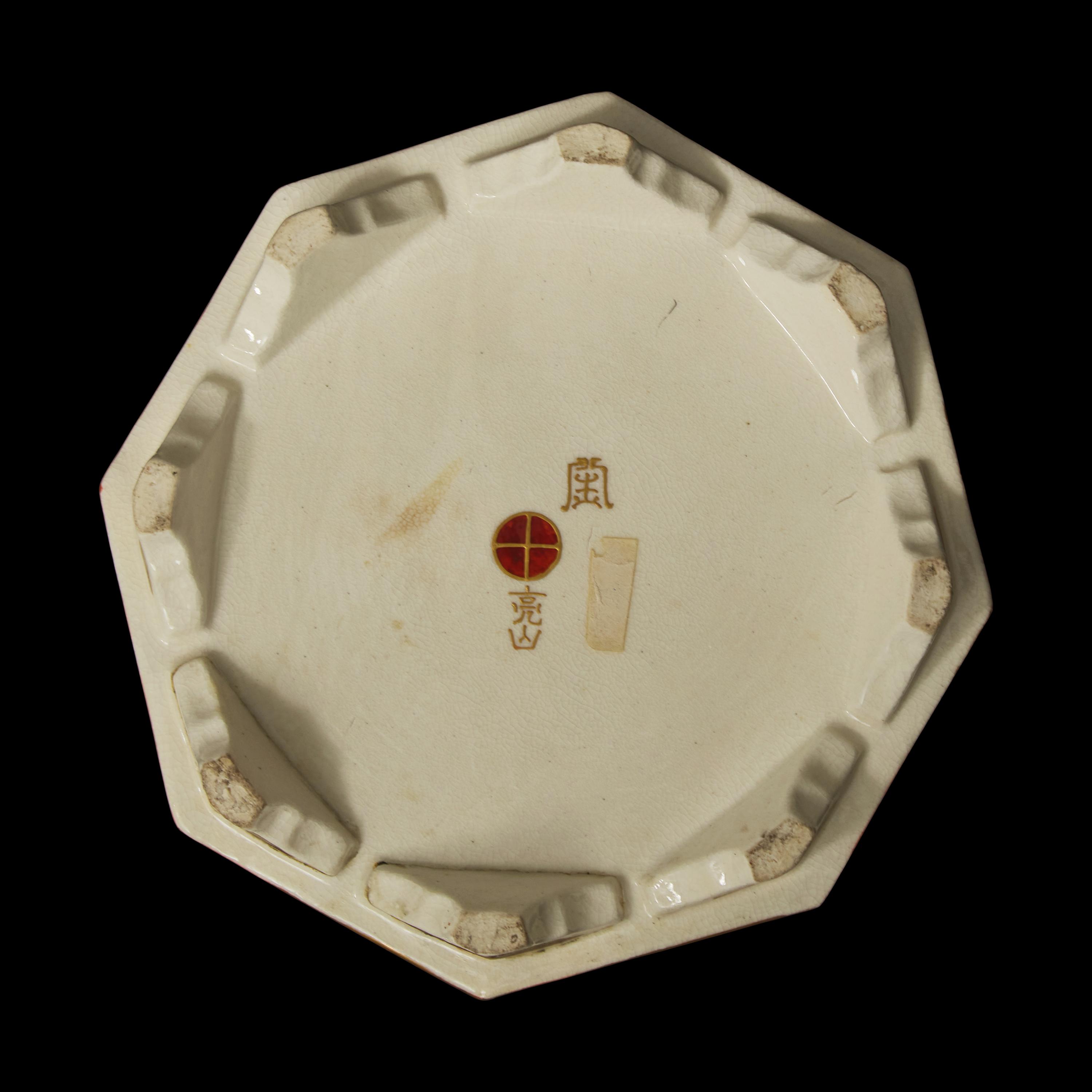 A Japanese Satsuma Reticulated Koro and Cover, Okamoto Ryozan for the Yasuda Company, Meiji Period 日本明治時期 薩摩燒八方香爐