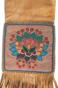 Cree Beaded Hide Tobacco Bag