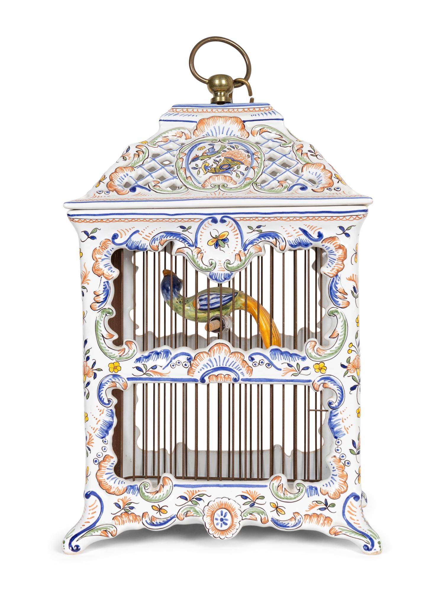 A French Faience Bird Cage