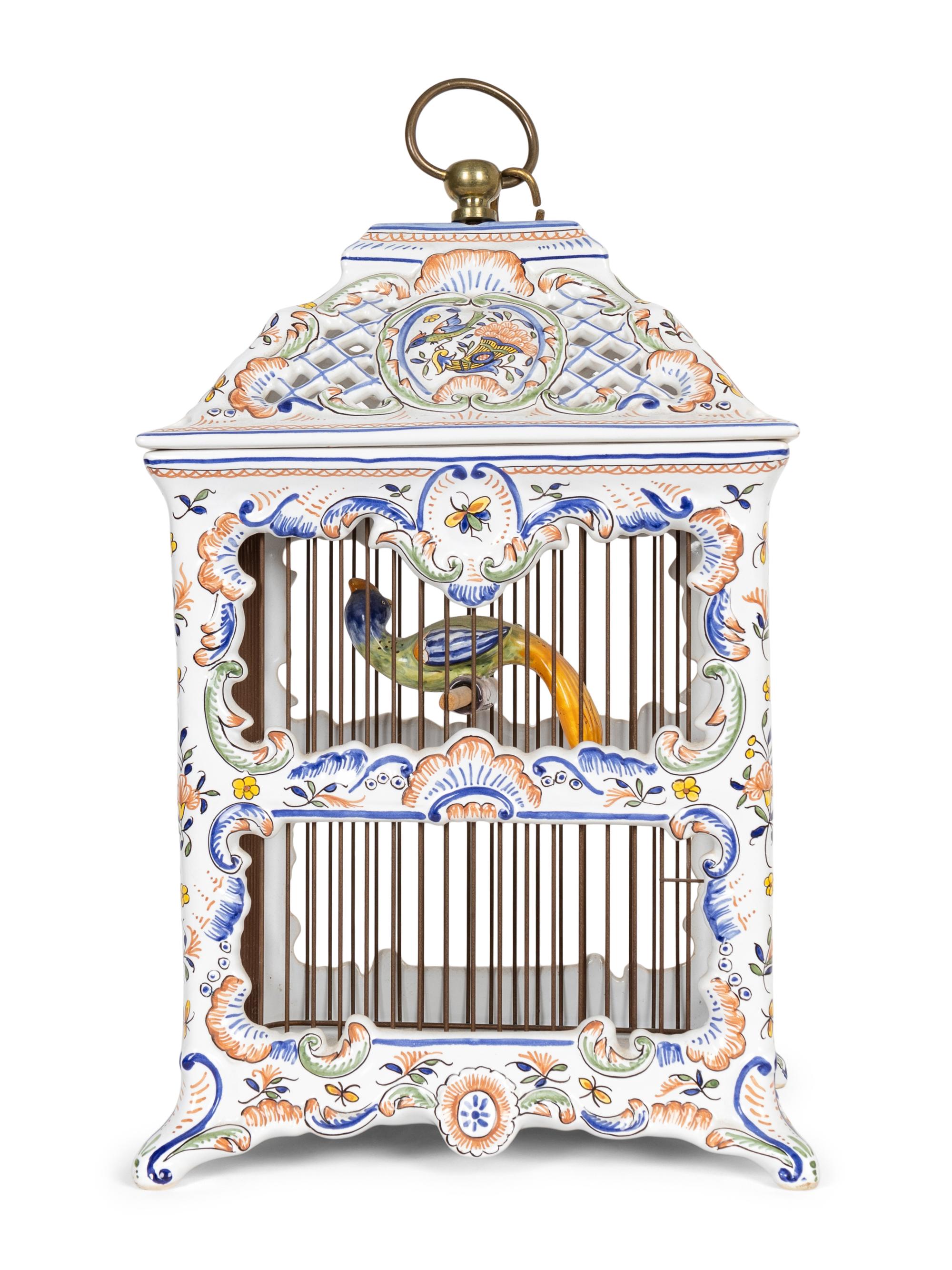 A French Faience Bird Cage