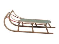 A Paint Decorated Wooden Child's Sled