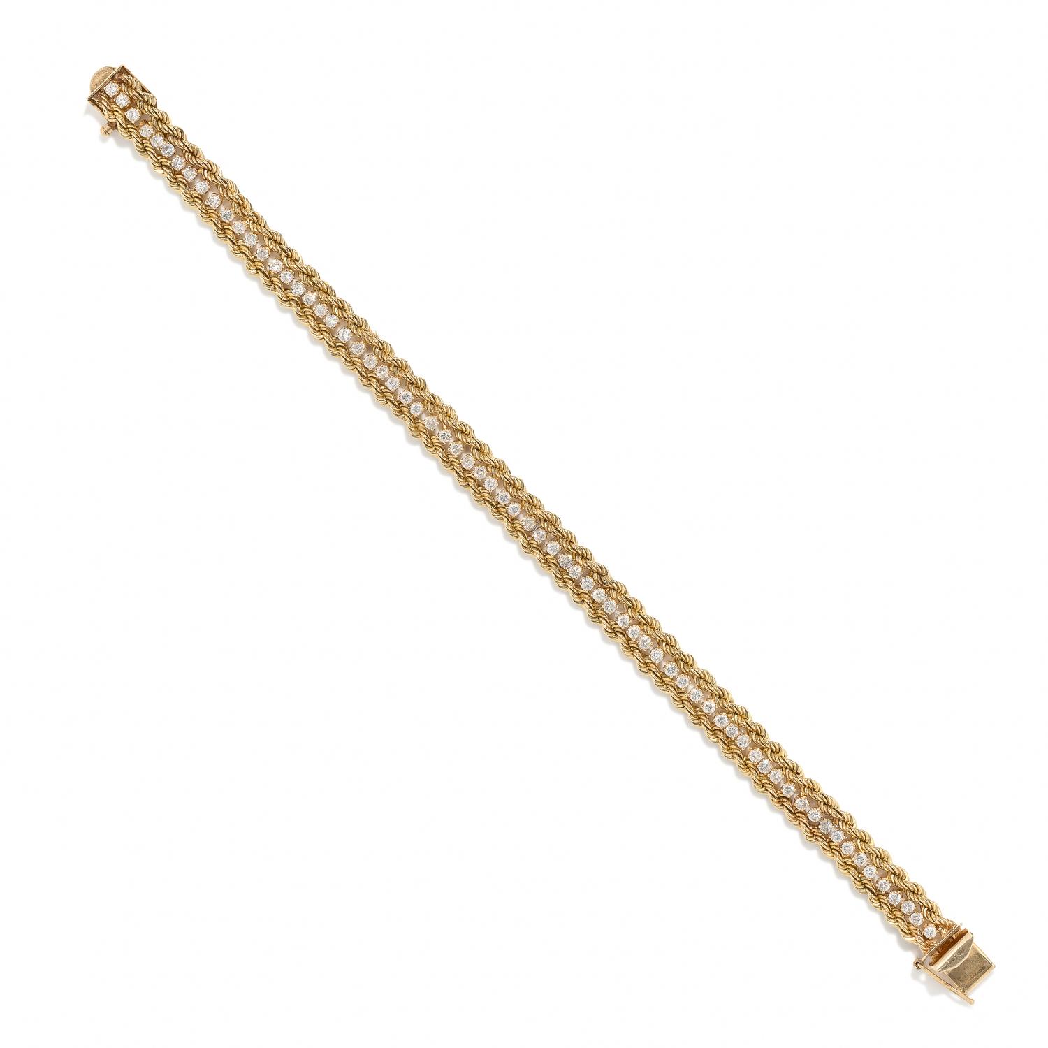 YELLOW GOLD AND DIAMOND BRACELET