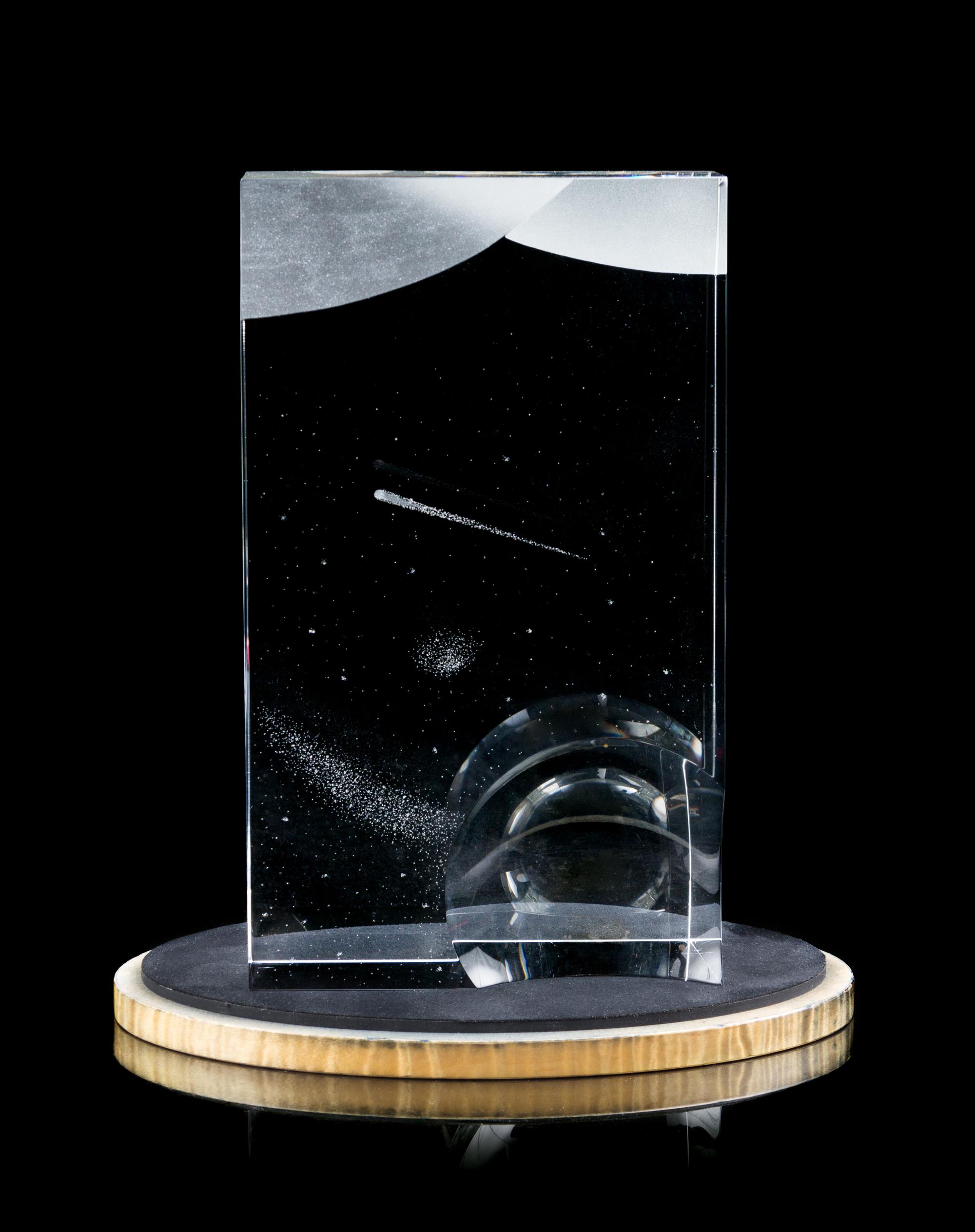 A Modern Steuben Sculpture Height without base 8 1/2 inches.