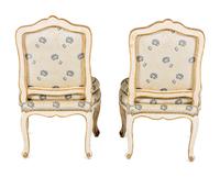 A Pair of Louis XV White-Painted and Parcel-Gilt Side Chairs