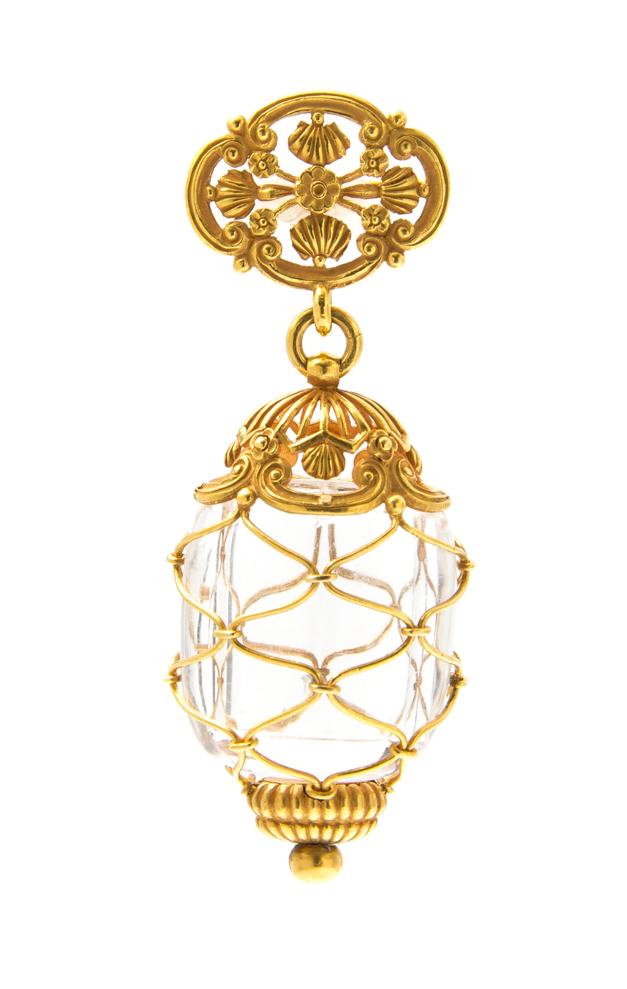 An Art Nouveau Yellow Gold and Rock Crystal Brooch, Tiffany & Co., 14.70 dwts.