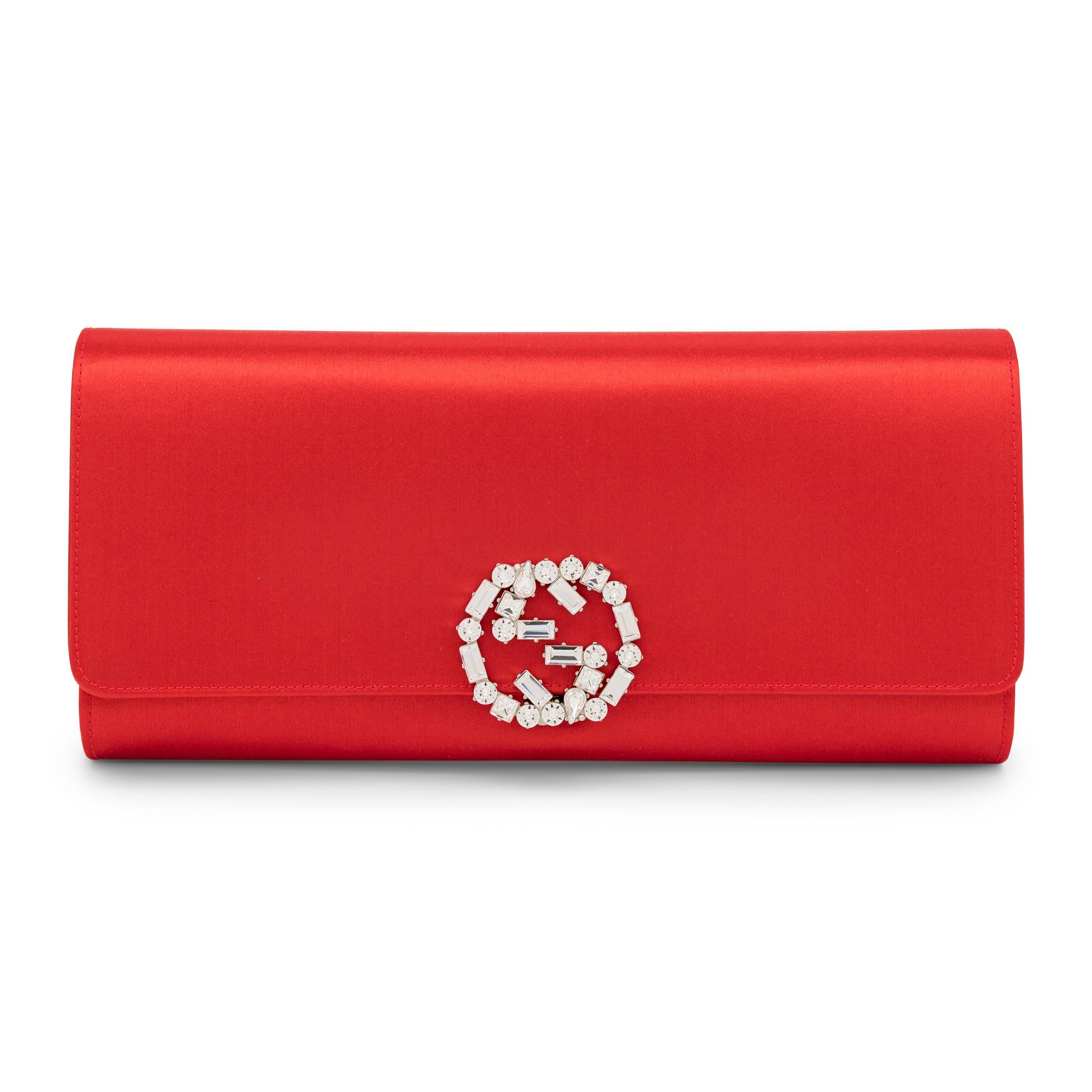 Gucci, Scarlet Satin Clutch
