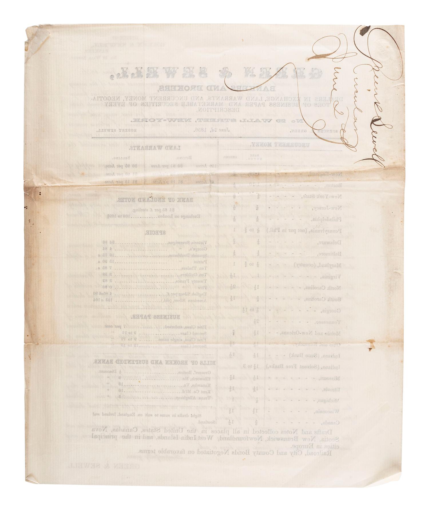 [ILLINOIS]. A group of 5 early Illinois land sale broadsides, comprising:
