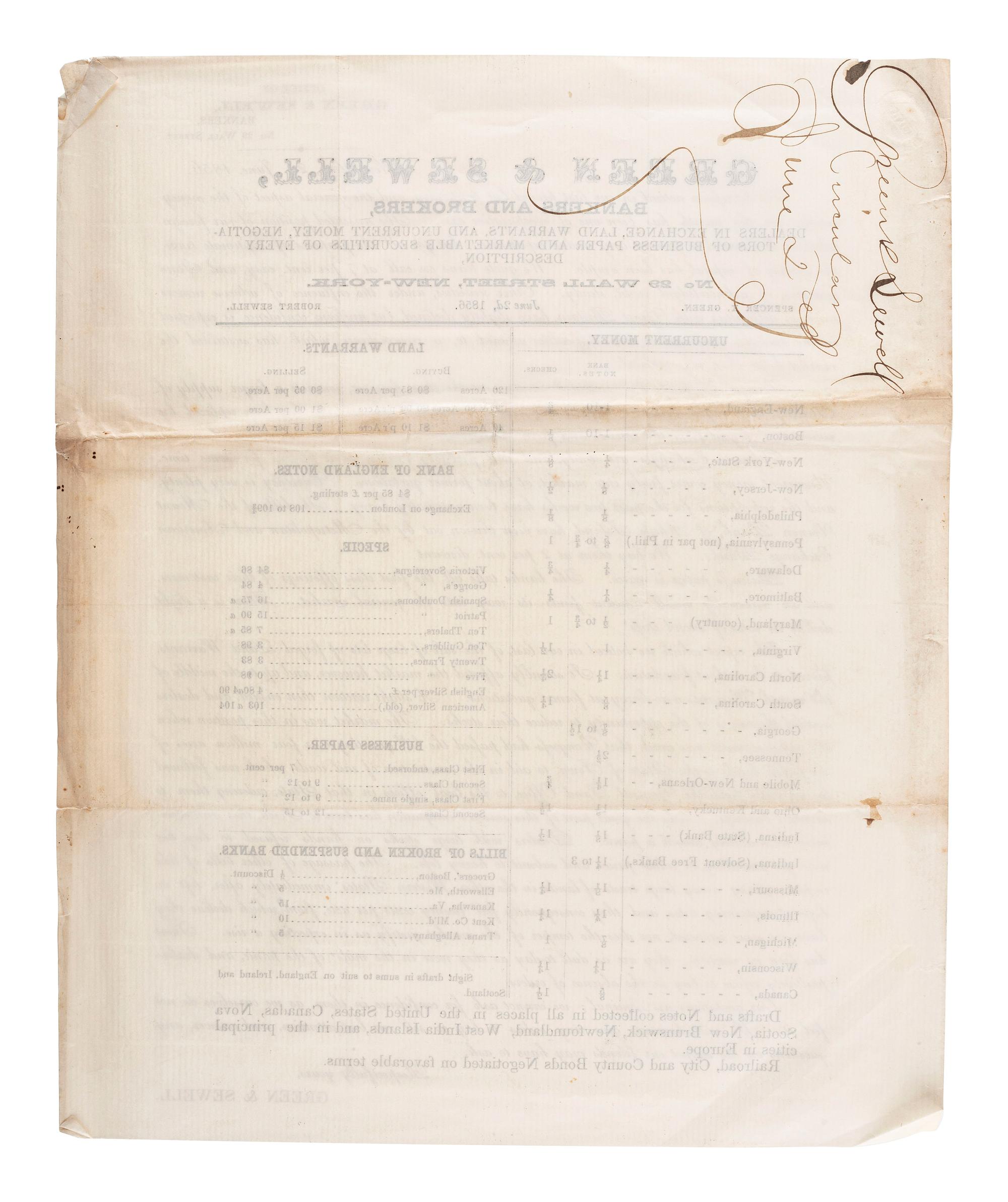 [ILLINOIS]. A group of 5 early Illinois land sale broadsides, comprising: