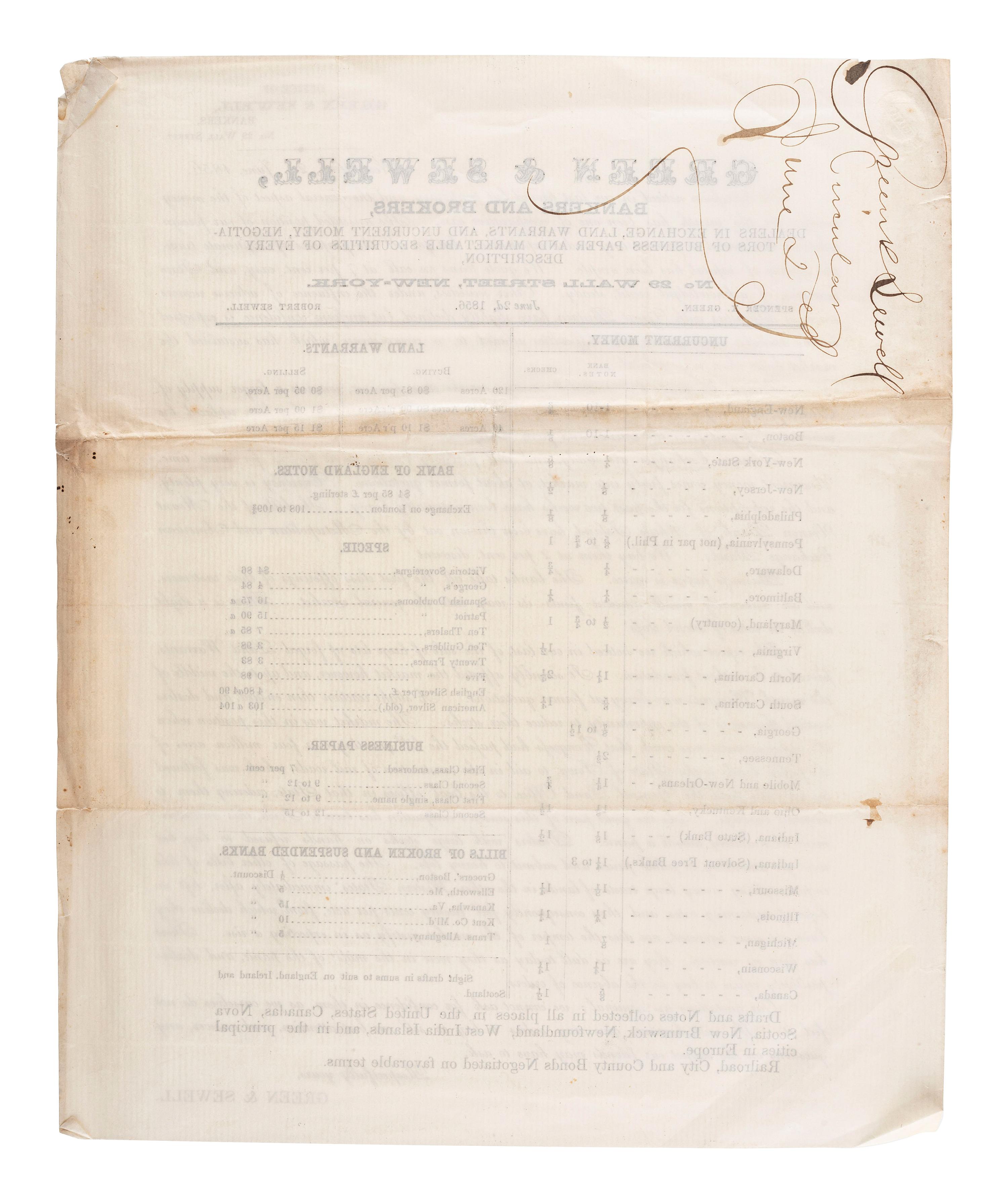 [ILLINOIS]. A group of 5 early Illinois land sale broadsides, comprising: