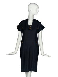 CHANEL BLACK LINEN DRESS
