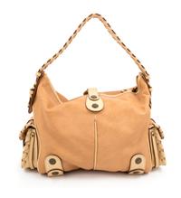 A Chloe Tan Leather Silverado Shoulder Bag, 10" H x 15" W x 7.25" D; Strap drop: 9.5".