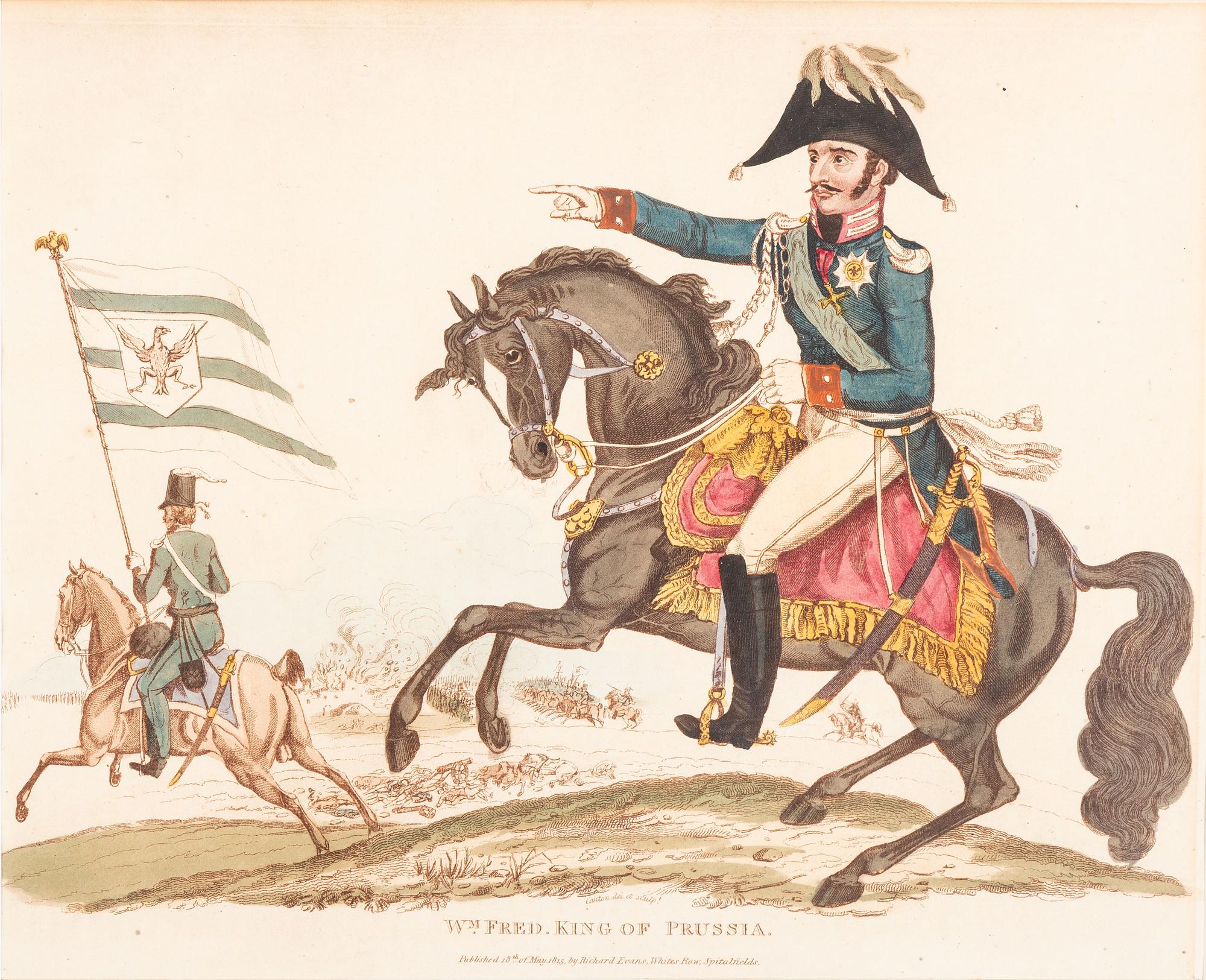 Six Hand-Colored Engravings of Napoleonic Wars Commanders