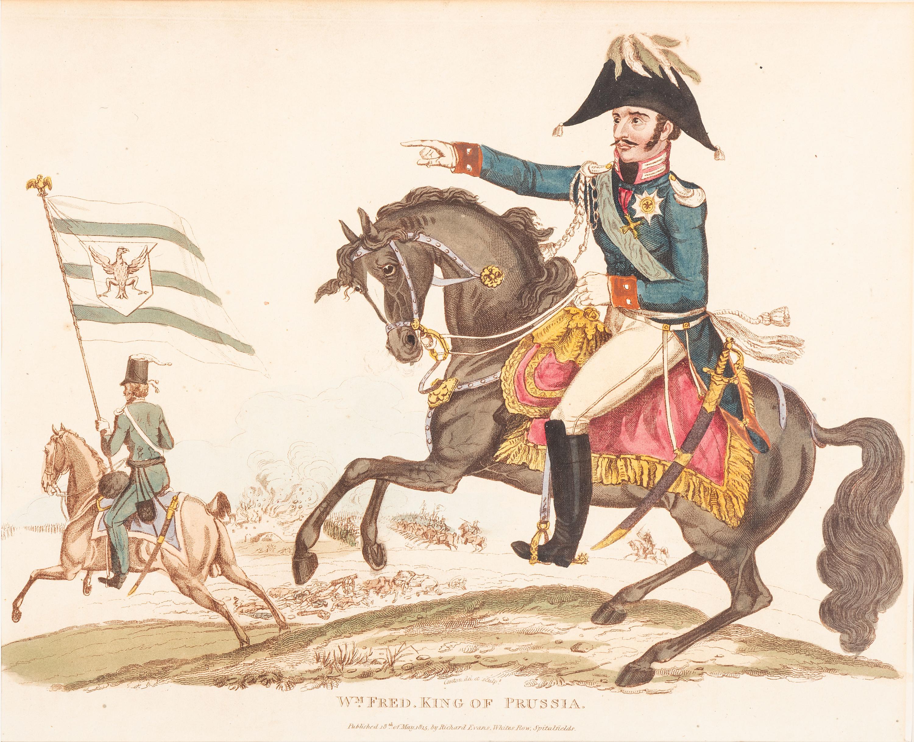 Six Hand-Colored Engravings of Napoleonic Wars Commanders