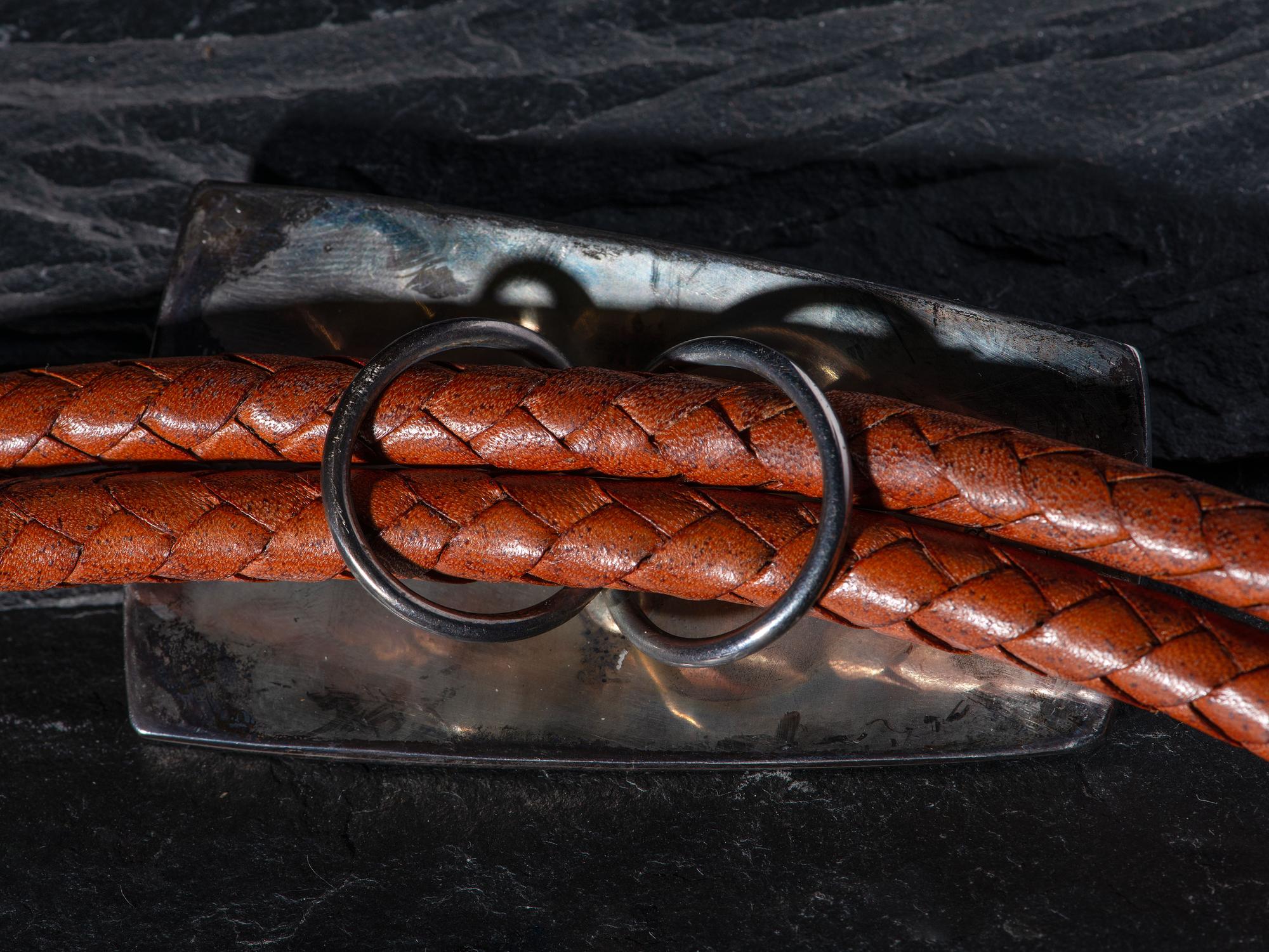Sterling Silver Bolo Tie, with 14K Gold Petroglyph Accents