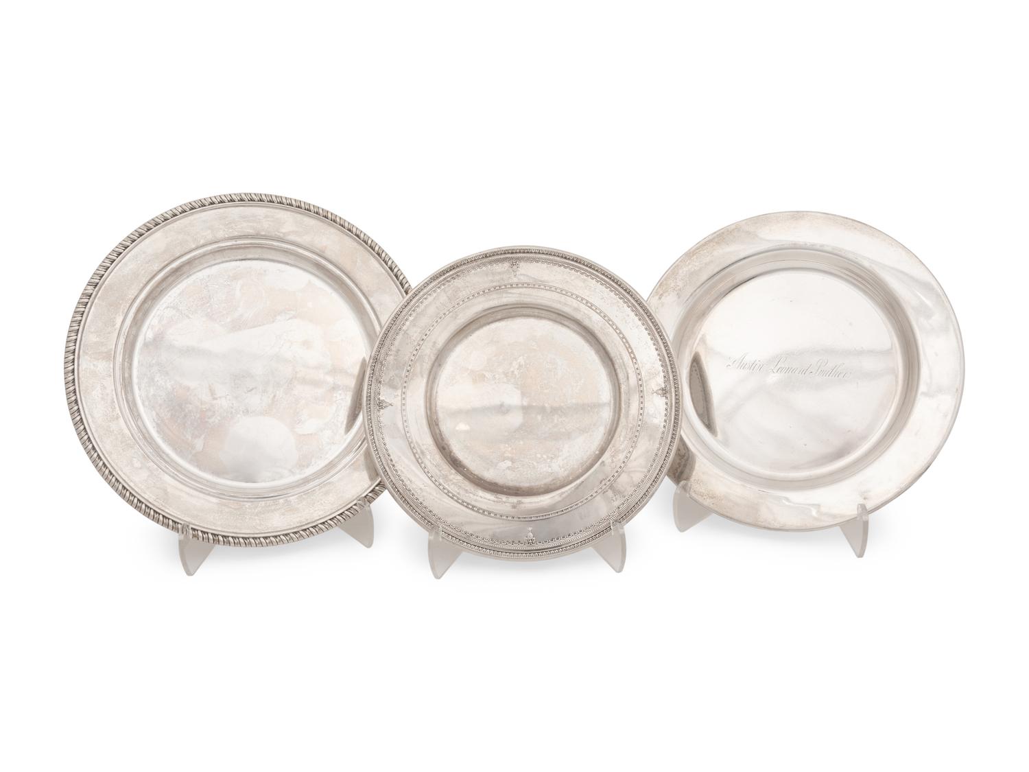 A Group of Silver Plates and Trays
