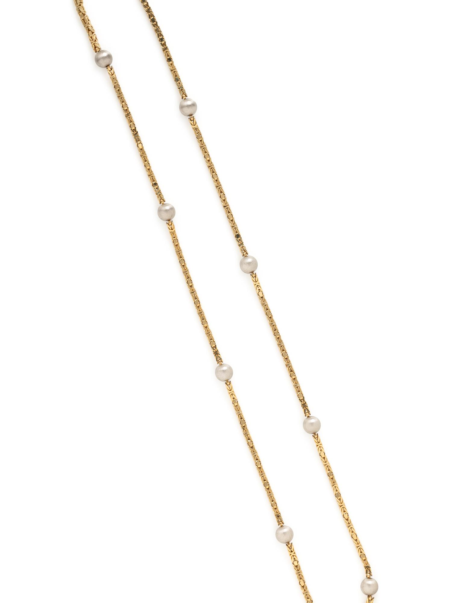 BICOLOR GOLD LONG CHAIN NECKLACE