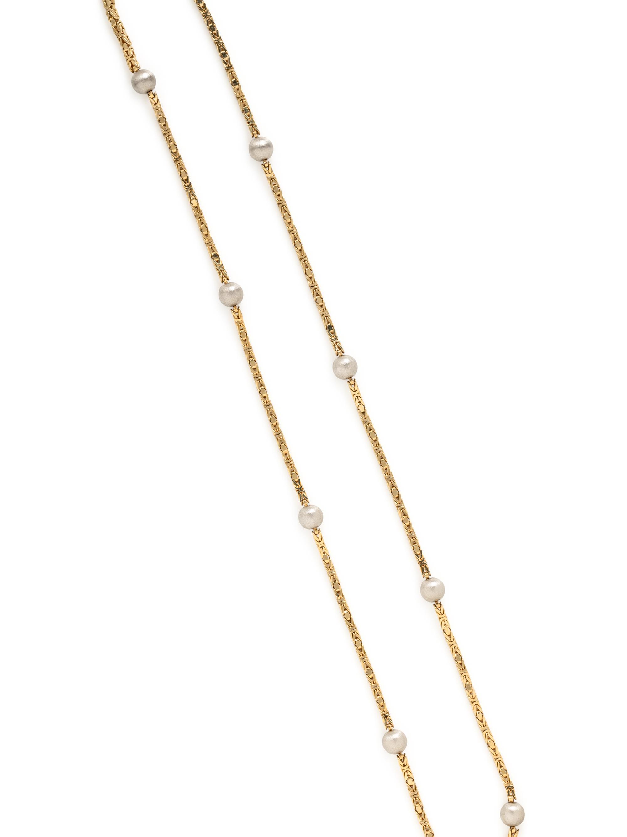 BICOLOR GOLD LONG CHAIN NECKLACE