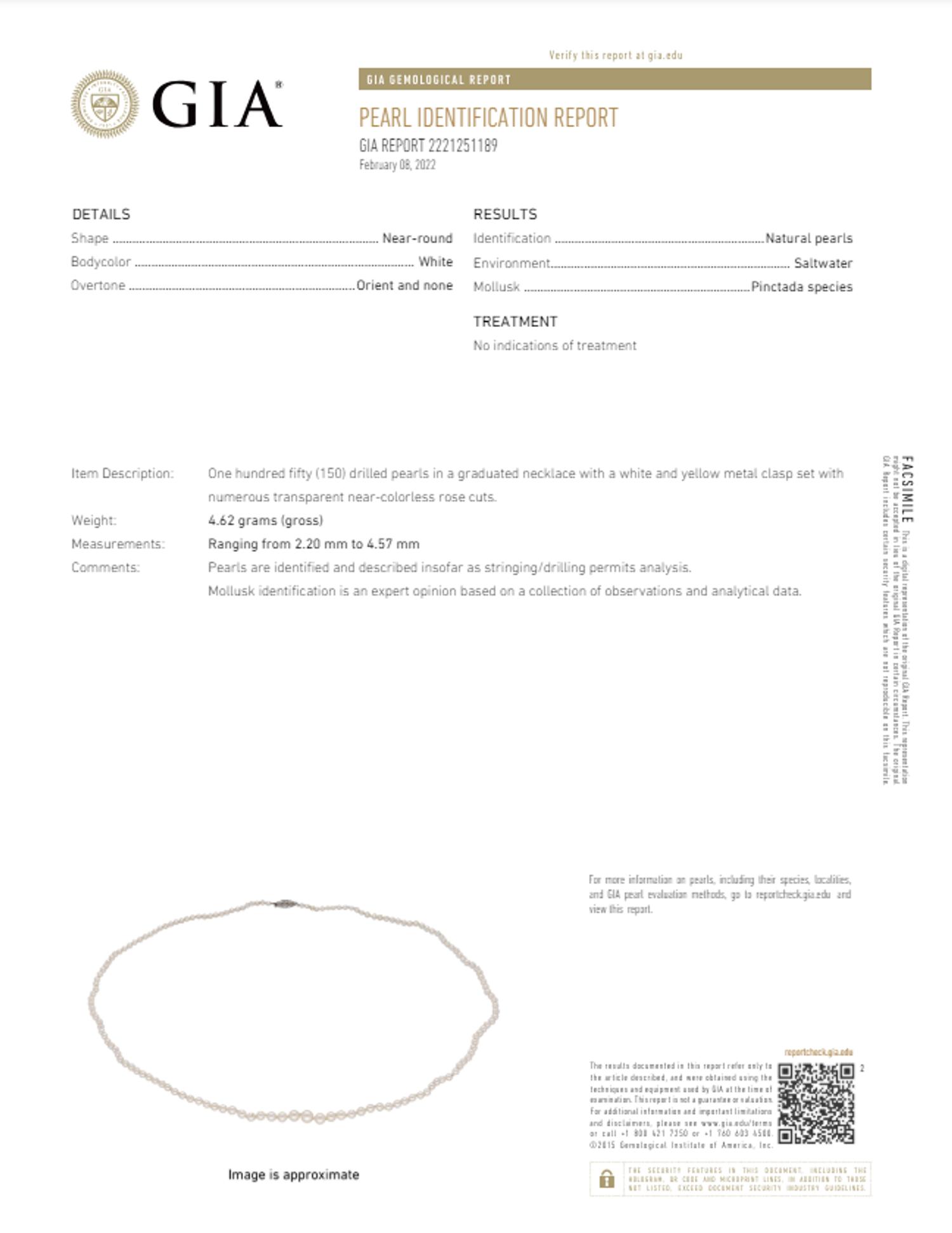 NATURAL PEARL AND DIAMOND NECKLACE