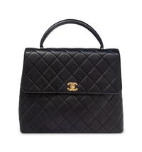 Chanel Top-Handle Bag in Navy Lambskin