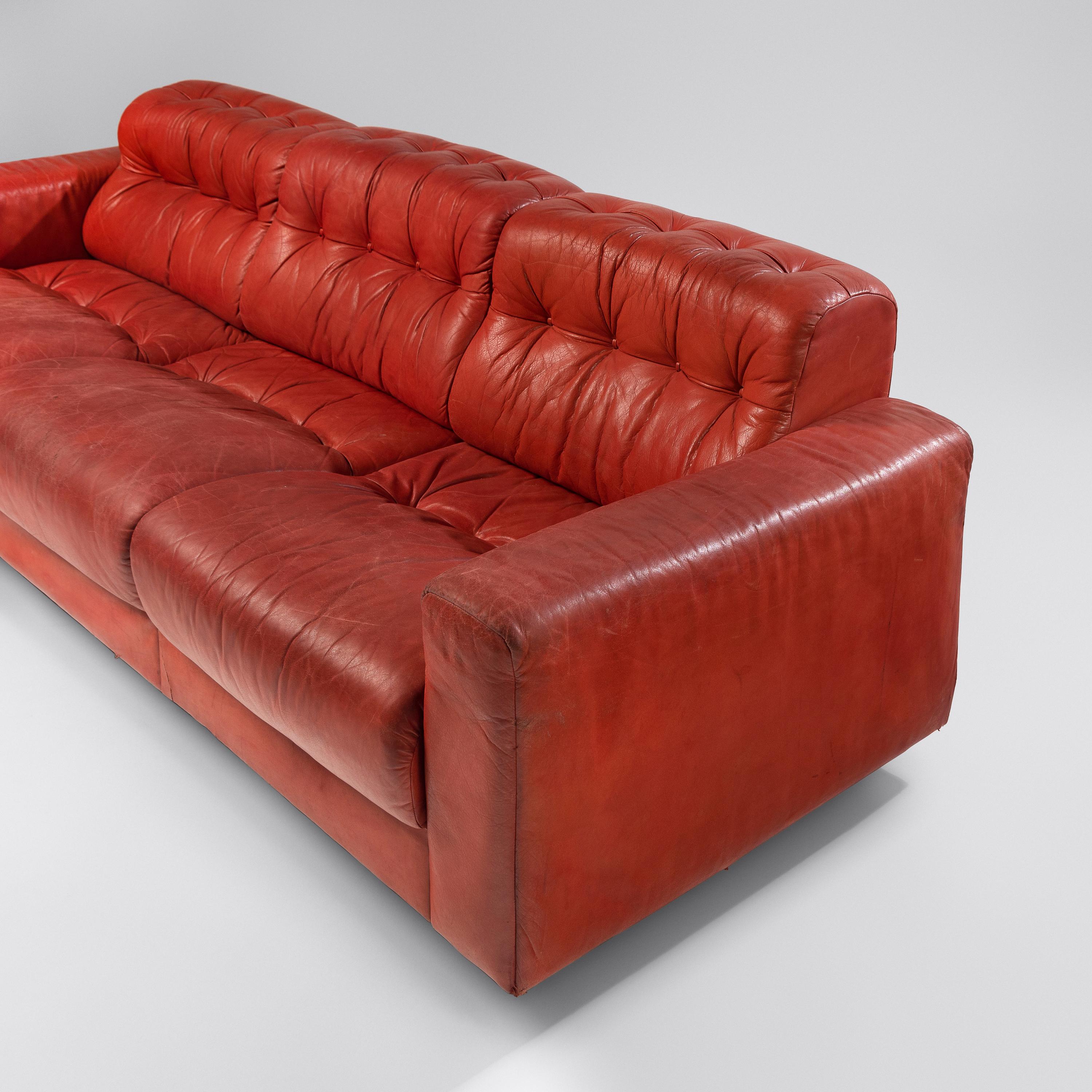DS-40 Red Leather Sofa