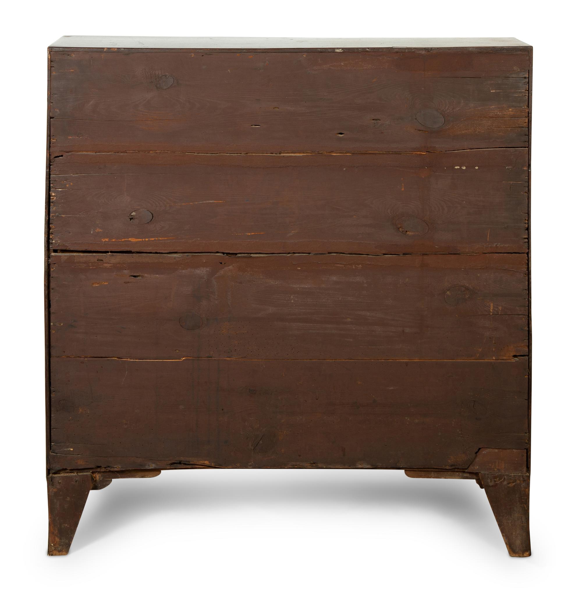 A George III Mahogany and Marquetry Slant-Front Bureau