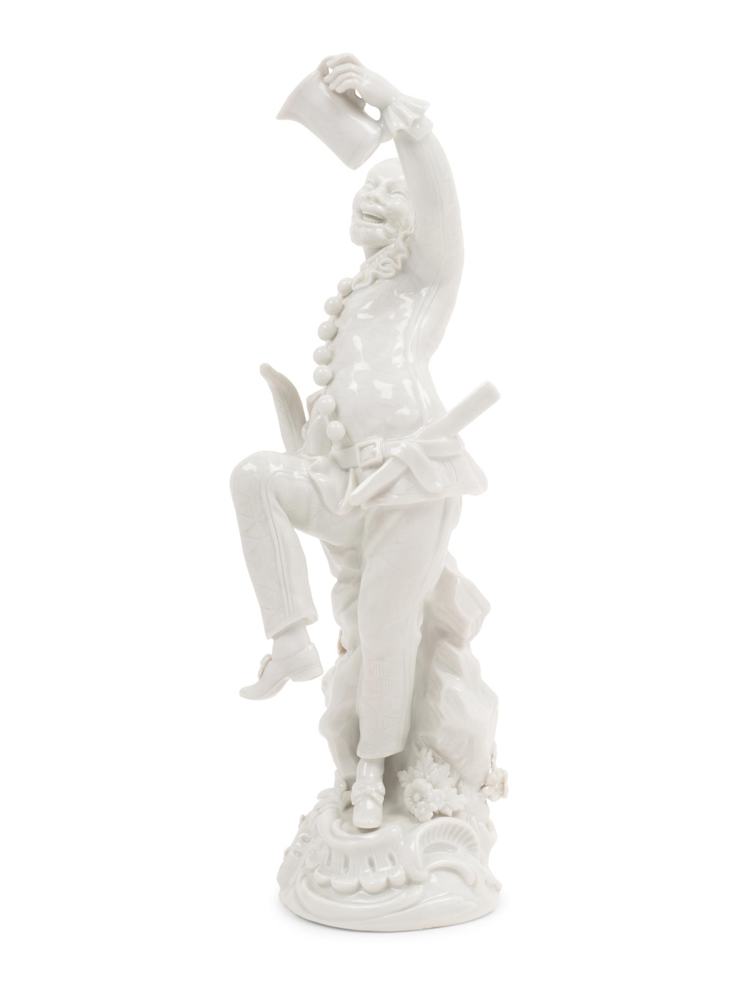 A Meissen Blanc-de-Chine Figure of a Dancing Man with a Tankard