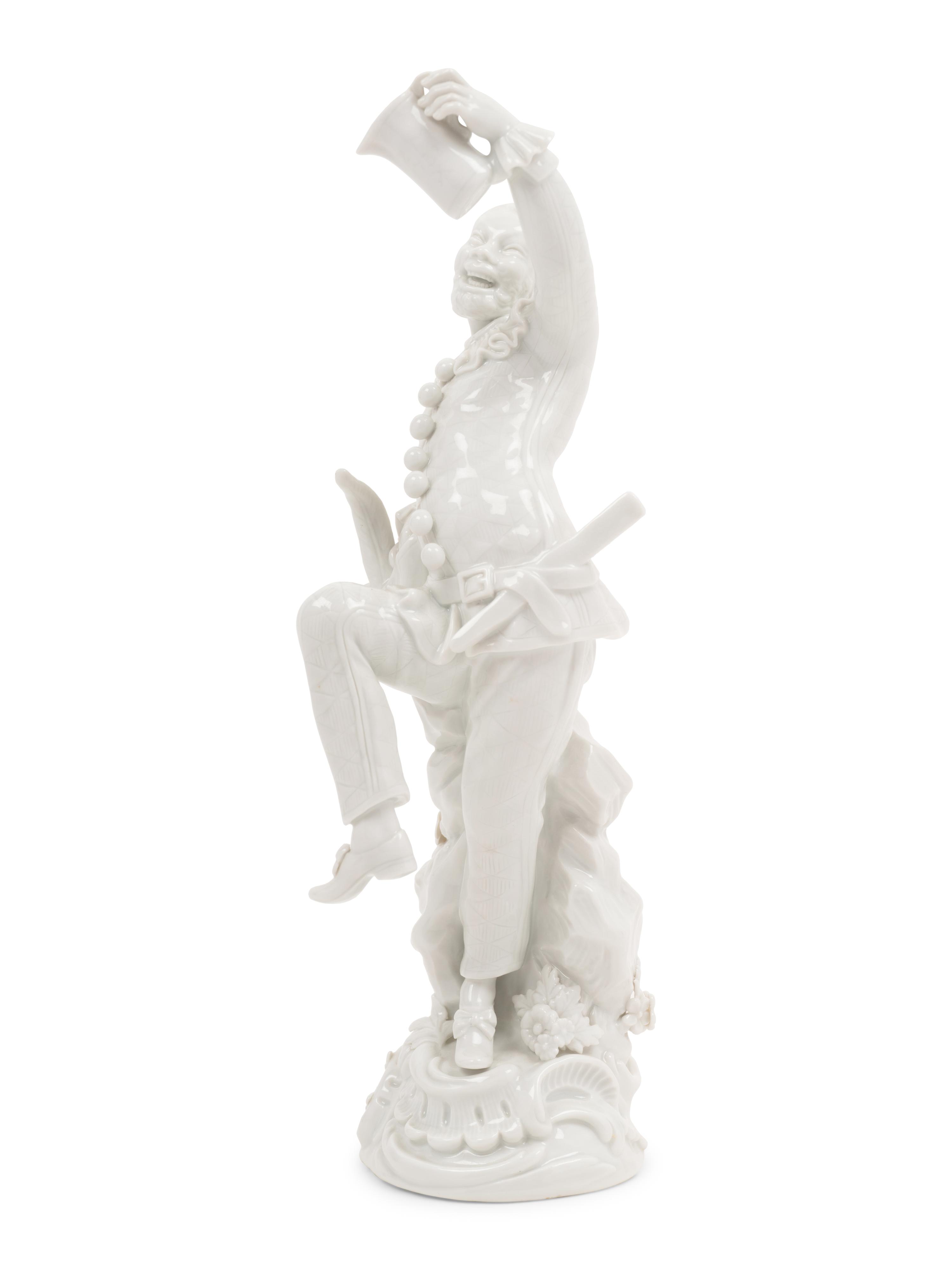 A Meissen Blanc-de-Chine Figure of a Dancing Man with a Tankard