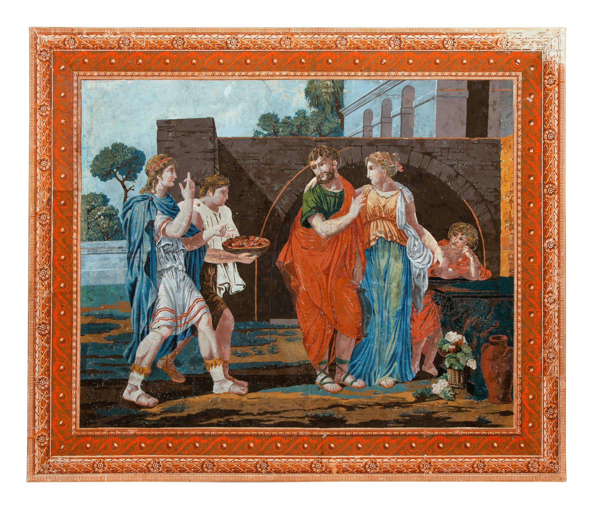 A French Painted Wallpaper Panel