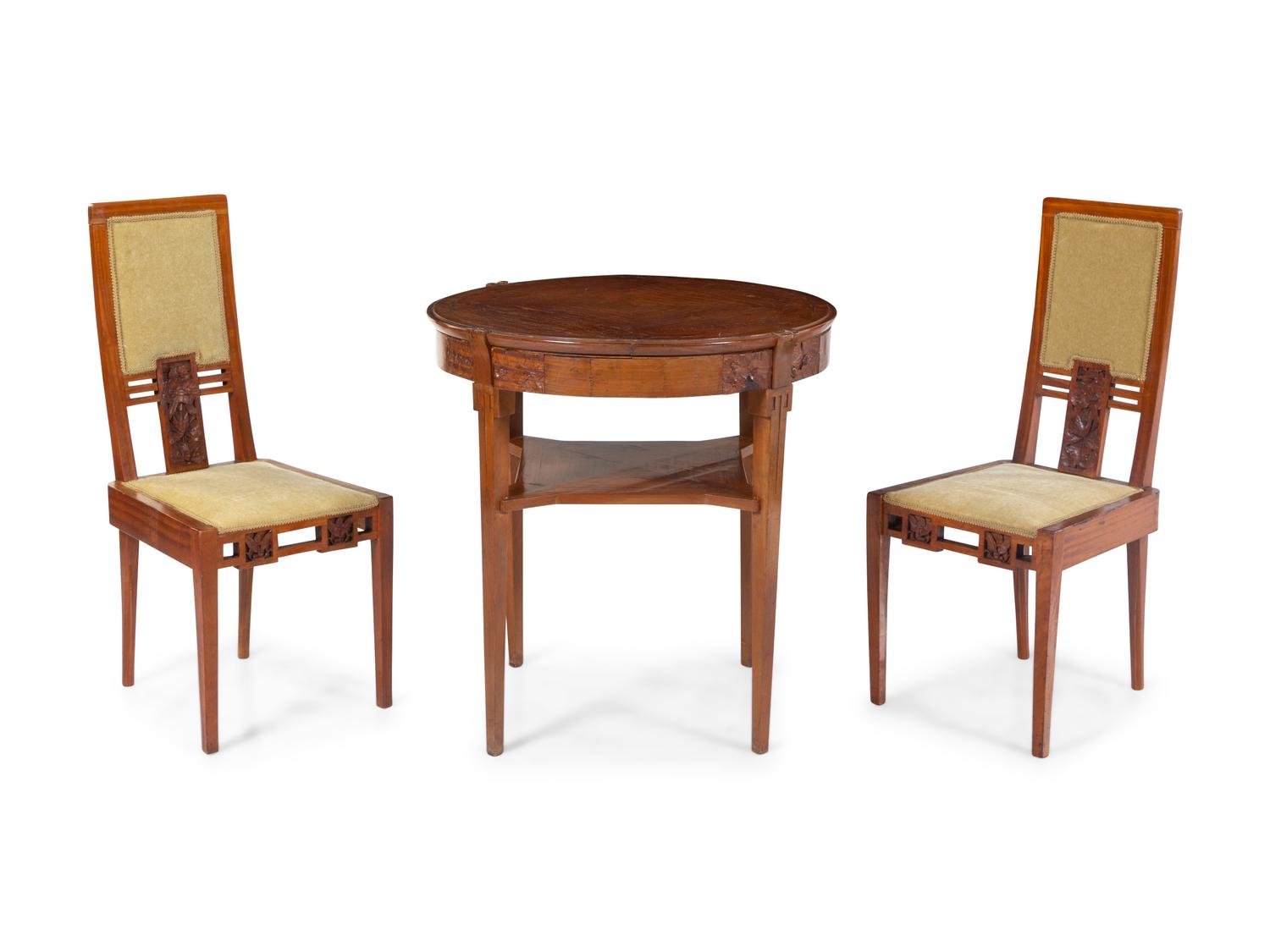 A Late Art Nouveau Table and Chairs