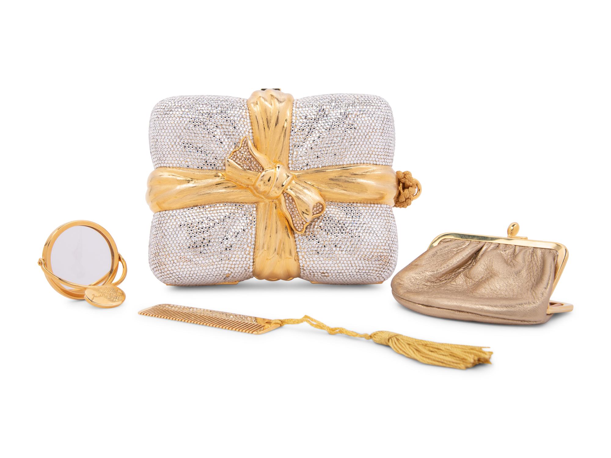 Judith Leiber Box and Bow Tasseled Minaudière