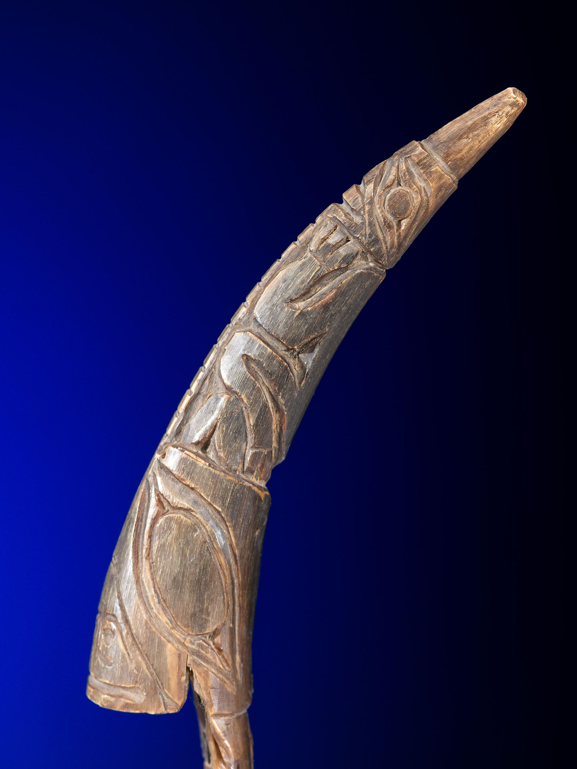 Northwest Coast Carved Horn Feast Ladle