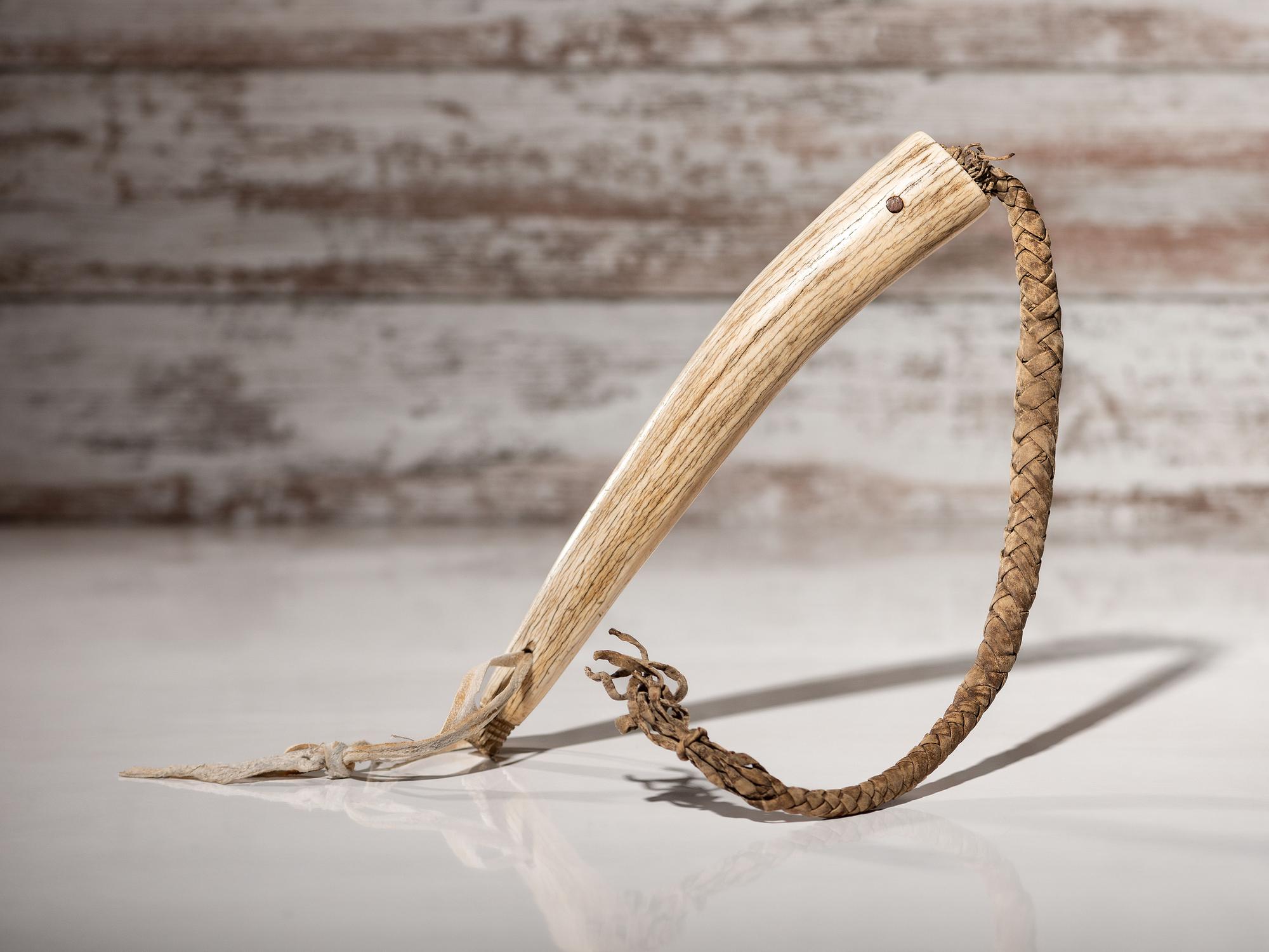 Northern Plains Elk Antler Quirt, with "Rattlesnake" Finial