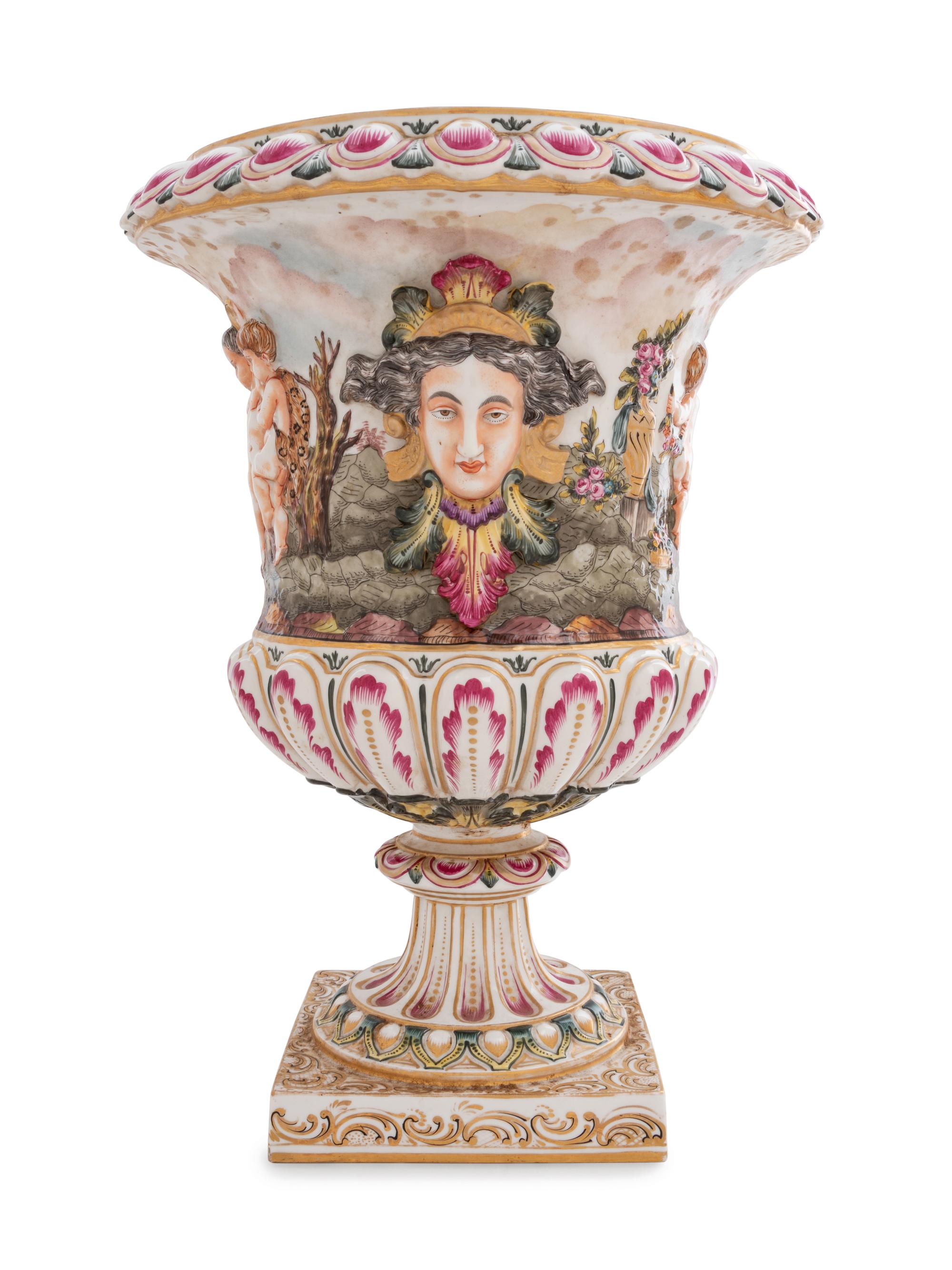 A Capodimonte Porcelain Urn