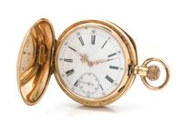 A 14 Karat Yellow Gold Hunter Case Pocket Watch, 68.90 dwts.