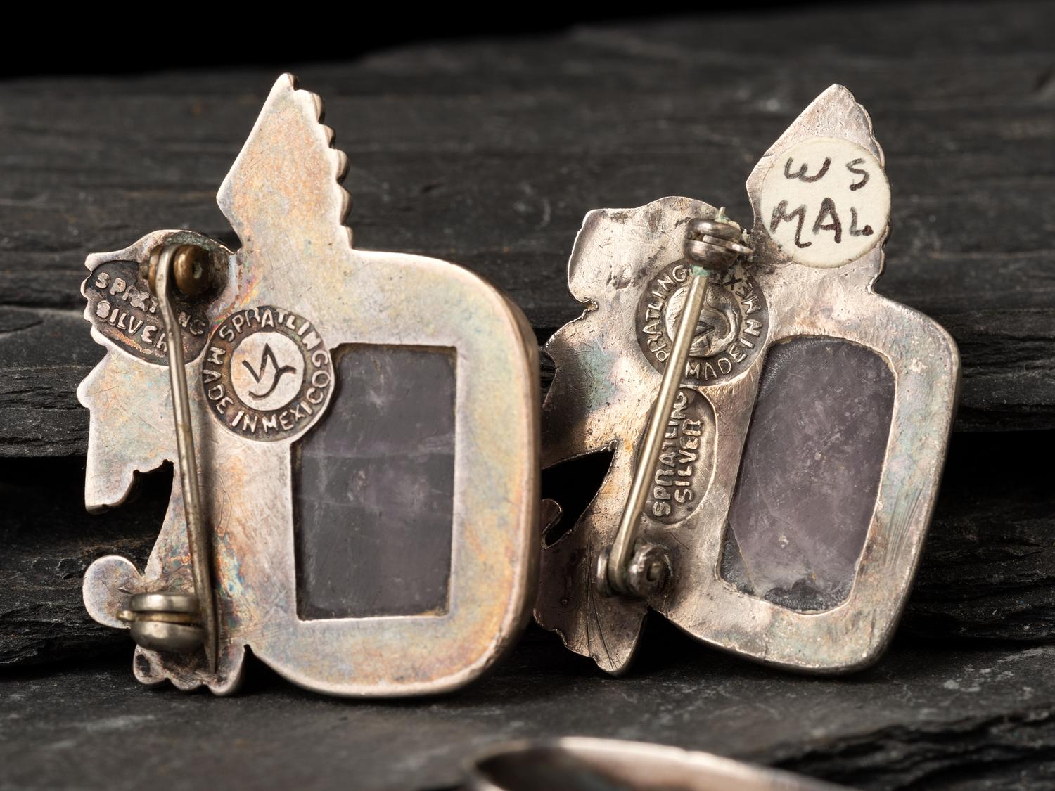 Taxco Silver and Amethyst Pins/Brooches, 1940-1946