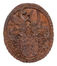 A Carved Wood Armorial Relief Plaque, Probably of the Tirani Family